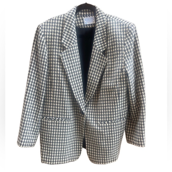 Vintage black and white Pendleton wool oversized boxy fit blazer jacket - Picture 1 of 8